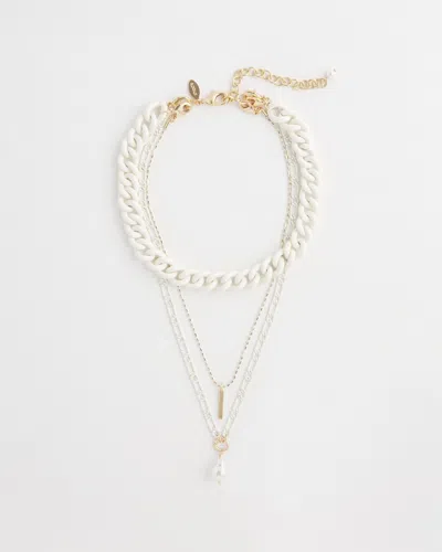 Chico's Convertible Links Necklace |  In White