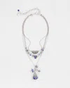 Chico's Convertible Multi Strand Charm Necklace |  In Blue/white