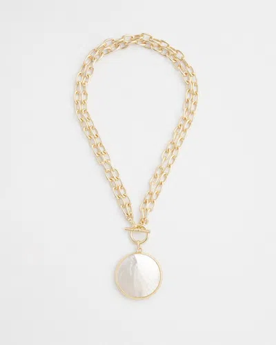 Chico's Convertible Shell Pendant Necklace |  In Gold