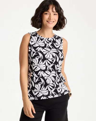 Chico's Cotton Button Trim Tank In Black