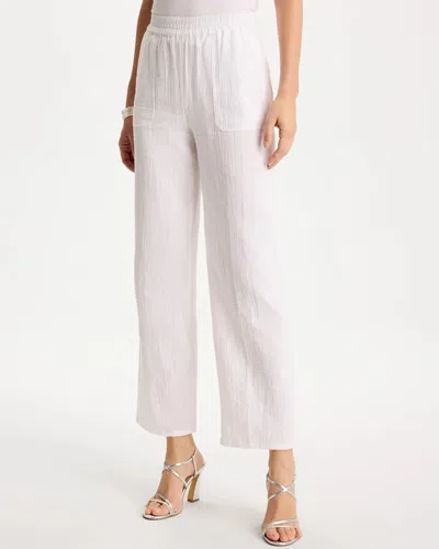 Chico's Cotton Gauze Tapered Crop Pants In White