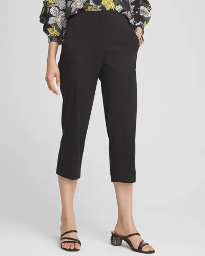 Chico's Cotton Sateen Capri Pants In Black Size 12 |