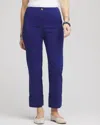 Chico's Cotton Sateen Cuffed Cropped Pants In Blue Size 8 |  In Blue Casa