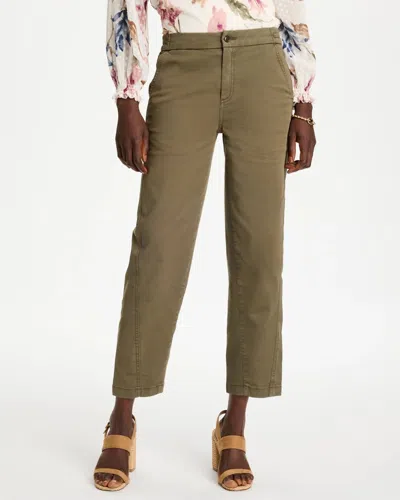 Chico's Cotton Twill Barrel Pants In Mossy Grove