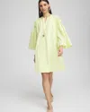 Chico's Cotton Voile Bell Sleeved Dress In Frozen Lime Size 18 |  In Frozen Lime