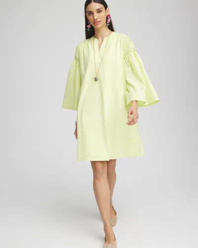 Chico's Cotton Voile Bell Sleeved Dress In Frozen Lime Size 18 |