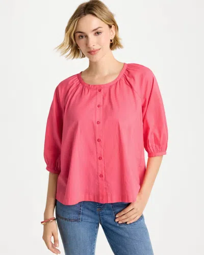 Chico's Cotton Voile Blouse In Calypso Coral In Orange