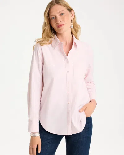 Chico's Cotton-blend Oxford Shirt In Blushed