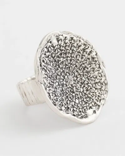 Chico's Cowgirl-chic Medallion Ring In Metallic In Silver