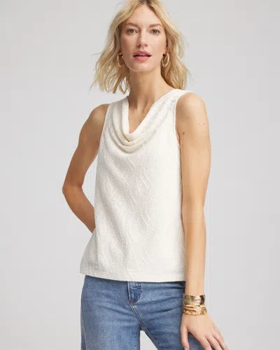Chico's Cowl-neck Tank Top In White Size 20/22 |  In Ecru