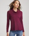 Chico's Cowlneck Long-sleeved Sweater In Deep Chianti In Purple