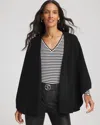 Chico's Crepe Open-front Ruana In Black In Black