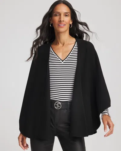 Chico's Crepe Open-front Ruana In Black