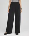 Shop Chico's Crepe Pleated Wide-leg Pants In Black Size 20 |