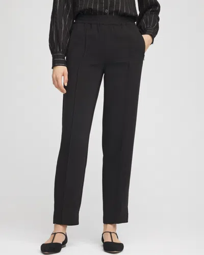 Chico's Crepe Side-zip Tapered Ankle Pants In Black Size 20 |