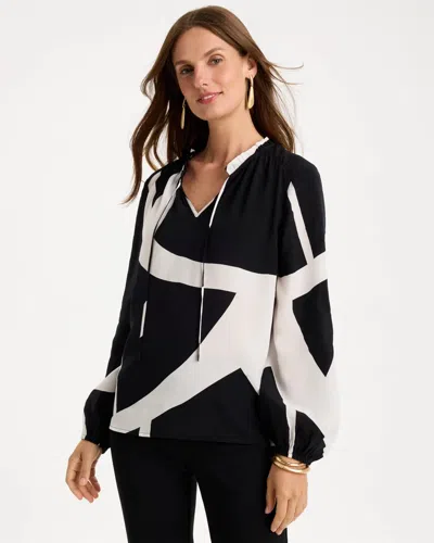 Chico's Crepe Tie-front Top In Black