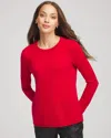 Chico's Crewneck Cashmere Pullover Sweater In In Red