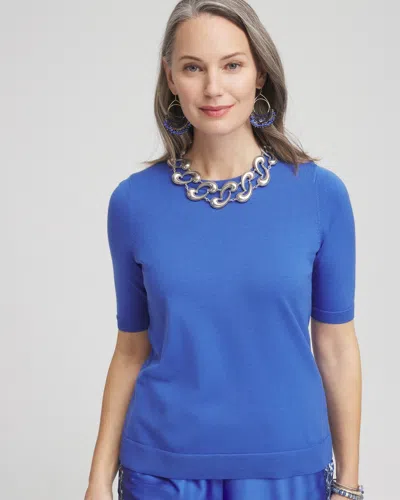Chico's Crewneck Pullover Sweater In Blue Size 20/22 |  In Blue Pearl