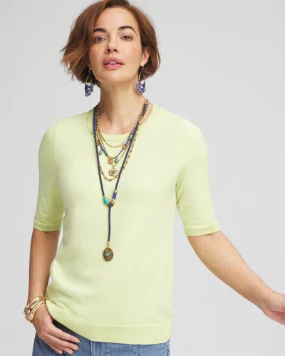 Chico's Crewneck Pullover Sweater In Frozen Lime Size 8/10 |