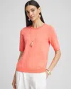 Chico's Crewneck Pullover Sweater In Melon Mambo Size 20/22 |  In Melon Mambo
