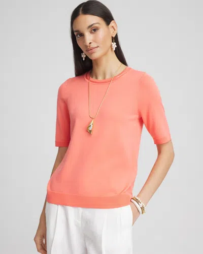 Chico's Crewneck Pullover Sweater In Melon Mambo Size 20/22 |