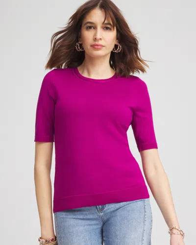 Chico's Crewneck Pullover Sweater In Purple Size 12/14 |  In Purple Clover