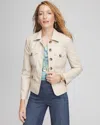 Chico's Crinkle Faux Leather Peplum Jacket In Tan Size Large |  In Neutral