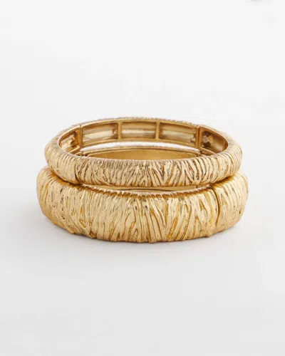 Chico's Crinkle Gold-tone Stretch Bangle Set