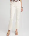 Chico's Cropped Girlfriend Kick-flare Jeans In White In Gray