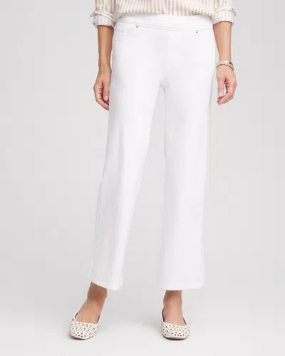 Chico's No Stain Pull-on Straight Cropped Jeans In White Size 12 |  In Alabaster