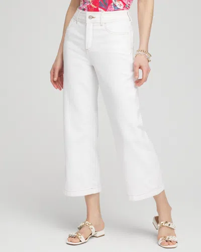Chico's Cropped Wide Leg Jeans In White Size 18 |
