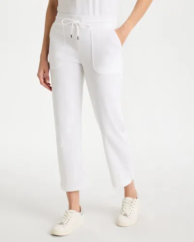 Chico's Crosshatch Knit Cropped Pants In White