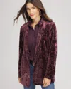 Chico's Crushed Velvet Blazer In Night Bloom In Purple