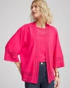 Chico's Cutout Open-front Cardigan Sweater In Dried Roses Size 12/14 |  In Dried Roses