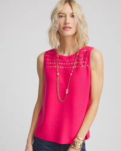 Chico's Cutout Sweater Tank In Dried Roses Size 4/6 |