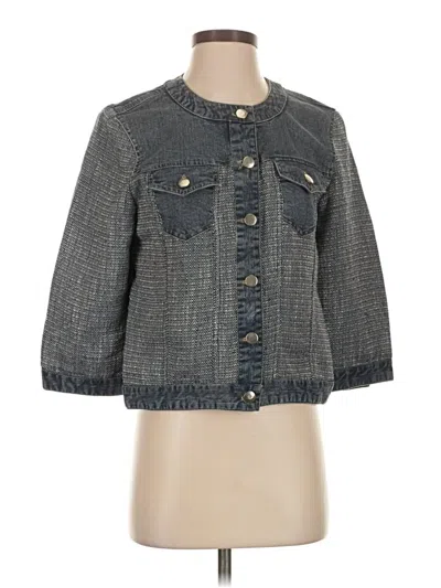 Pre-owned Chico's Denim Jacket In Gray