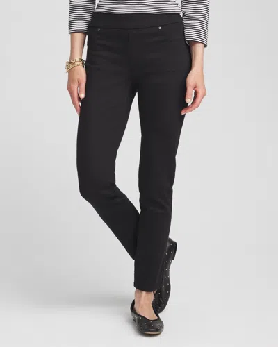 Chico's Denim Pull-on Ankle Jeggings In Black Size 12 |