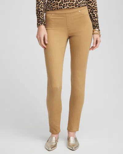 Chico's Denim Pull-on Ankle Jeggings In Tan Size 16 |  In Camel