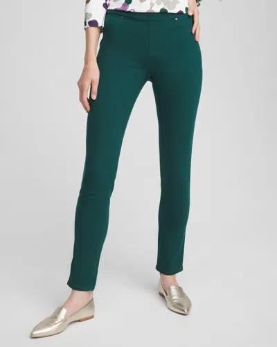Chico's Denim Pull-on Ankle Jeggings In Green Size 16 |  In Enchanted Forest