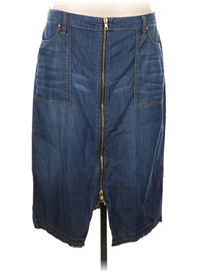 Pre-owned Chico's Denim Skirt In Blue