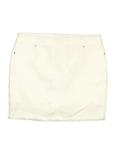 Pre-owned Chico's Denim Skirt In White