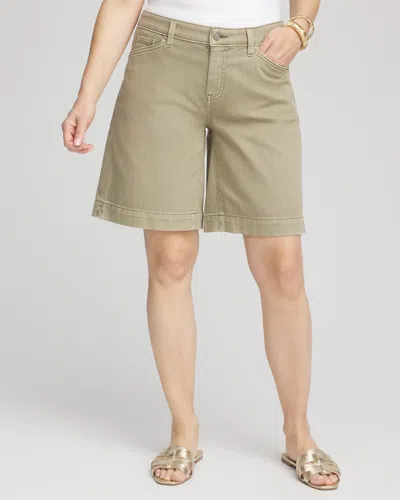 Chico's Denim Trousers Shorts In Green