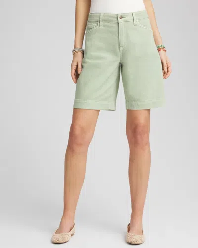 Chico's Denim Trousers Shorts In Green
