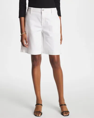 Chico's Girlfriend Slim White Jean Shorts In Multi