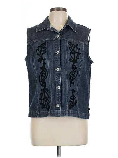Pre-owned Chico's Denim Vest In Blue