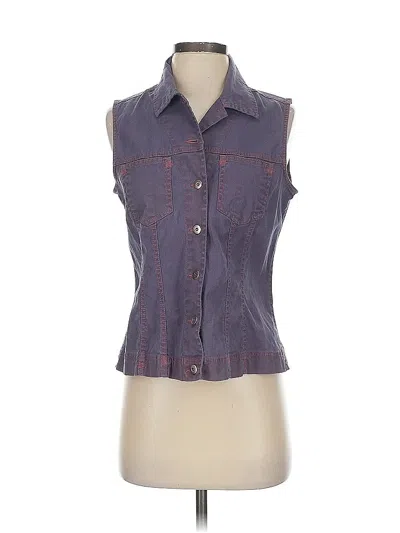 Pre-owned Chico's Denim Vest In Purple