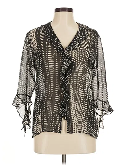 Pre-owned Chico's Design 3/4 Sleeve Blouse In Black