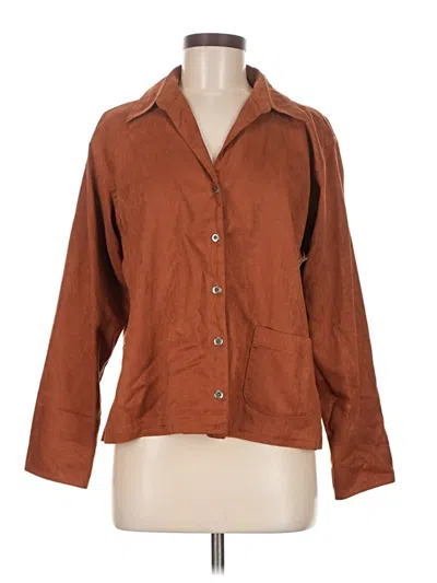 Pre-owned Chico's Design 3/4 Sleeve Blouse In Brown