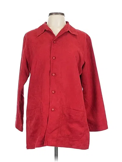 Pre-owned Chico's Design 3/4 Sleeve Blouse In Burgundy