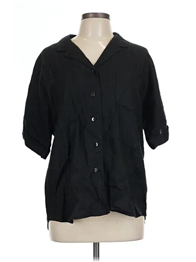 Pre-owned Chico's Design 3/4 Sleeve Button Down Shirt In Black